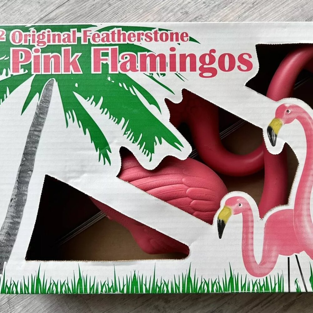 Featherstone, Pink Flamingo Yard Lawn Ornaments - Set of 2